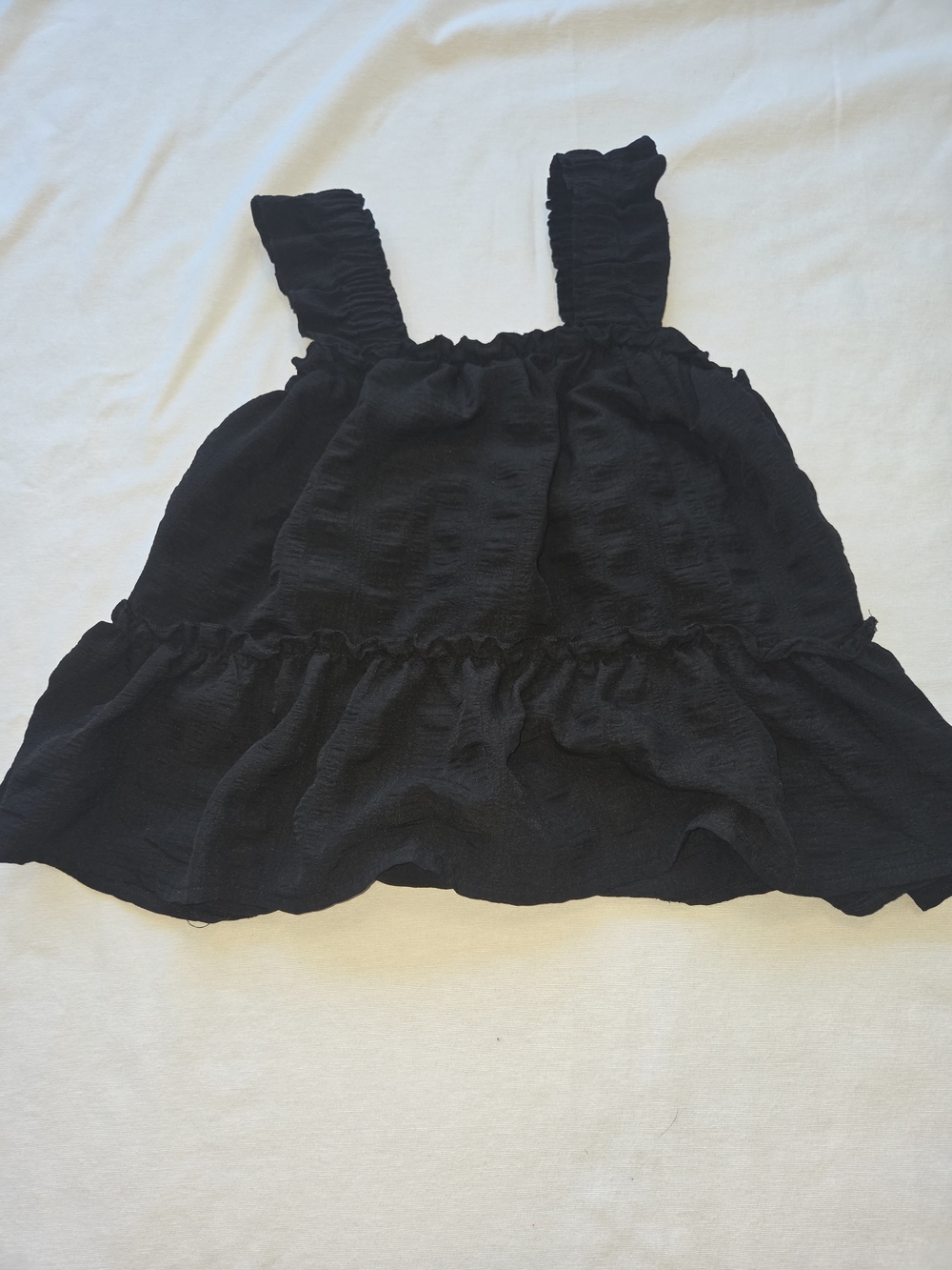 SHEIN Black Ruffle Tiered Sundress for Girls